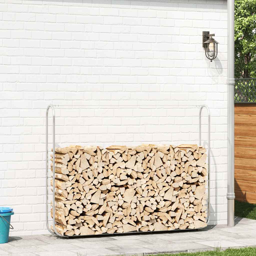 vidaXL Haardhoutrek 200x25x150 cm gegalvaniseerd staal afbeelding