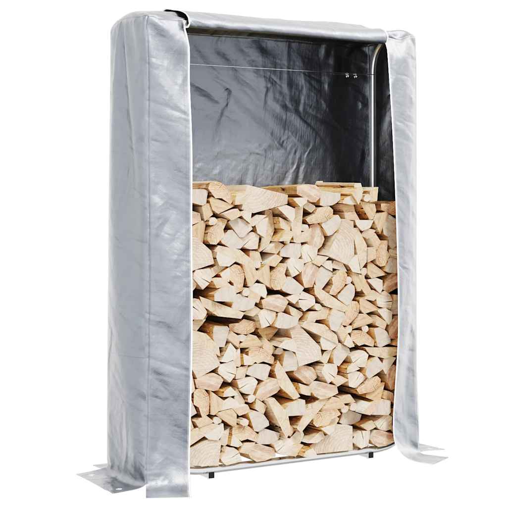 vidaXL polttopuuteline sadesuojalla 100x25x150 cm galvanoitu teräs