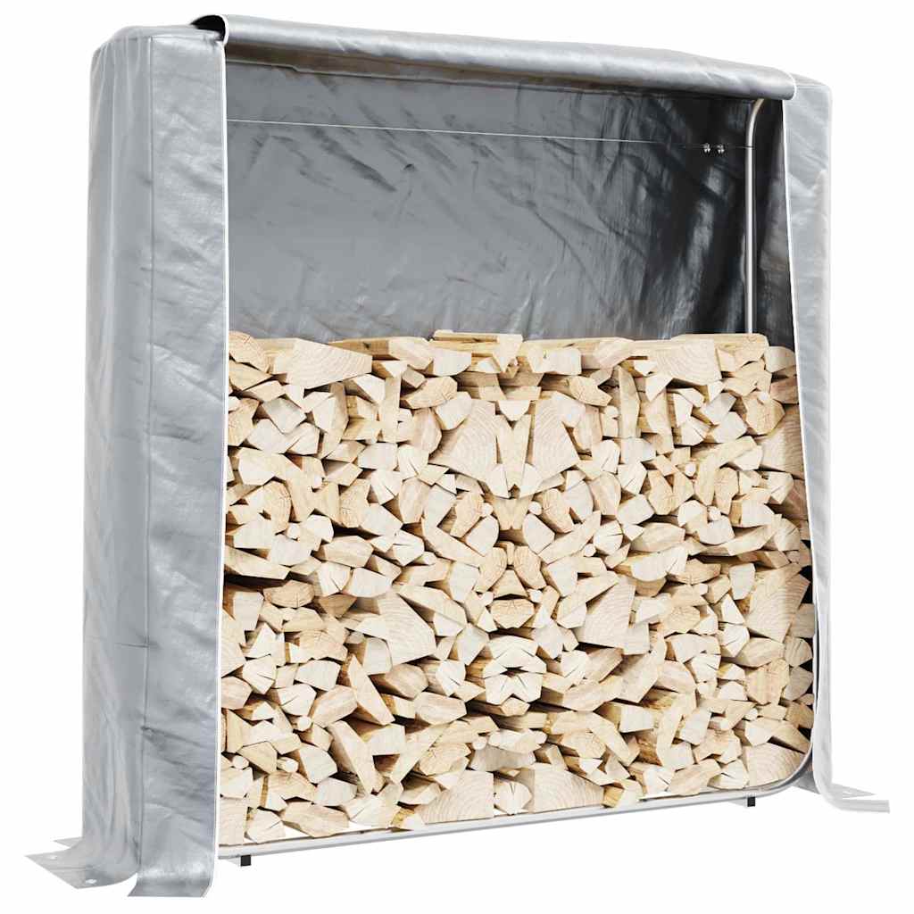 vidaXL polttopuuteline sadesuojalla 150x25x150 cm galvanoitu teräs