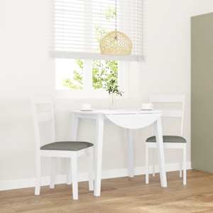 Jedilni stoli z blazinami 2 kosa bele masivne lesene gume