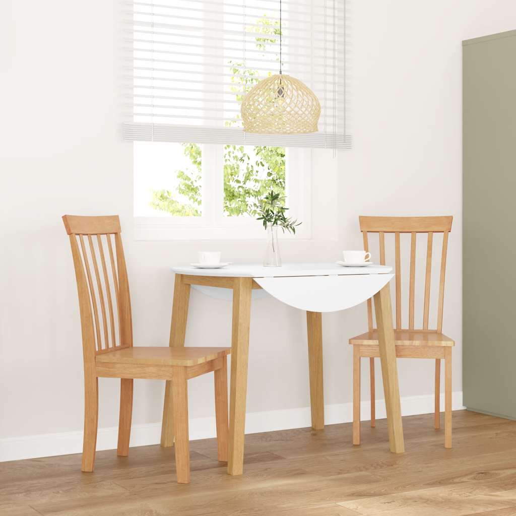 vidaXL Sedie da Pranzo 2 pz Naturale in Legno Massello di Hevea