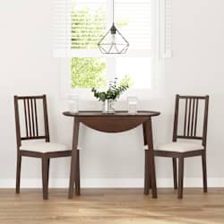 vidaXL Sillas de comedor con cojines 2 uds madera maciza marr&oacute;n caucho