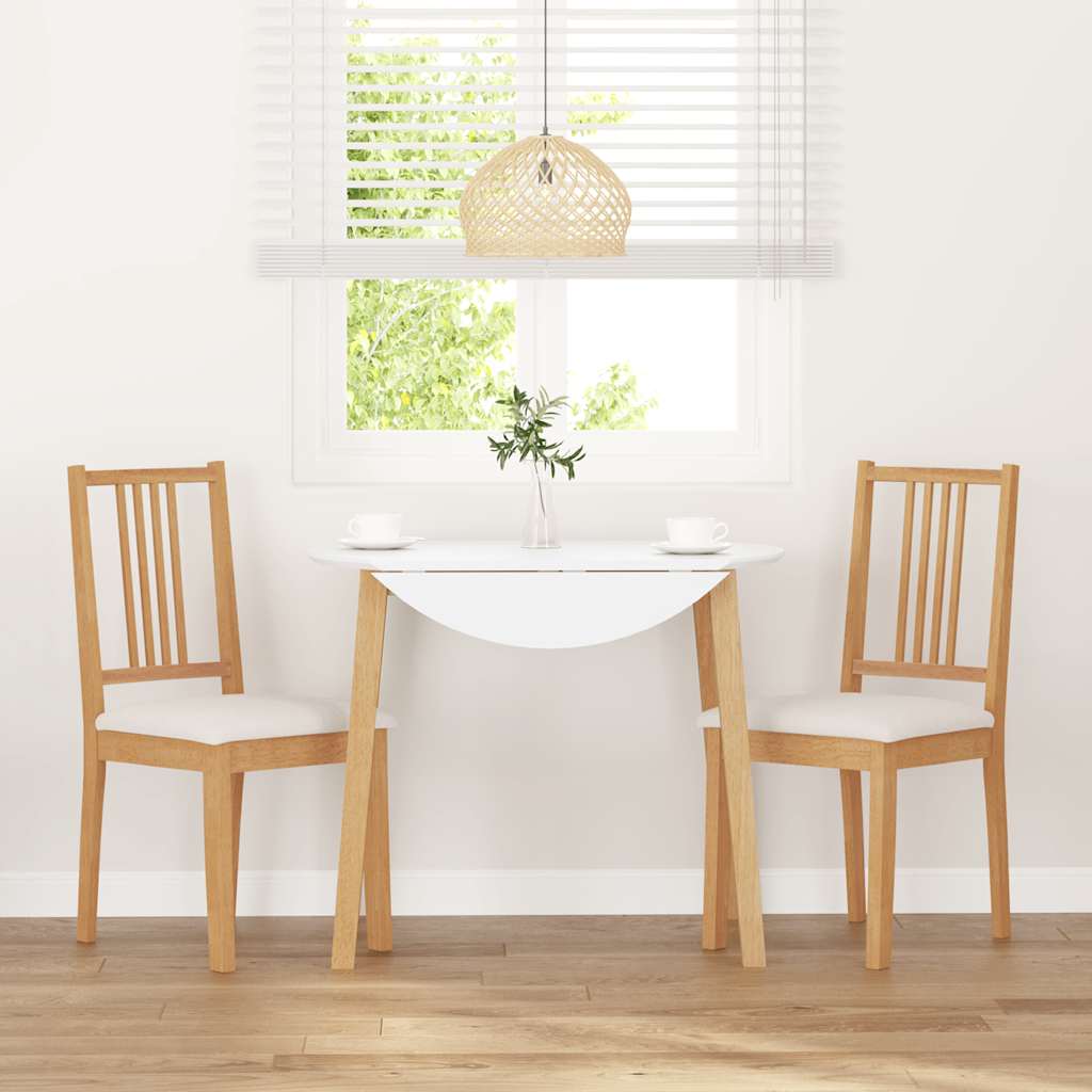 vidaXL Eetkamerstoelen met kussens 2 st massief hout naturel rubber afbeelding