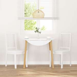 Jídelní židle 2 ks bílé masivní dřevo gumové - obrázek 3