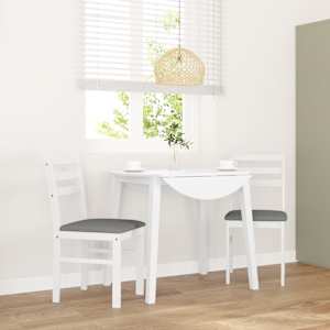 Jídelní židle s polštáři 2 ks bílé masivní dřevo gumové - obrázek 1
