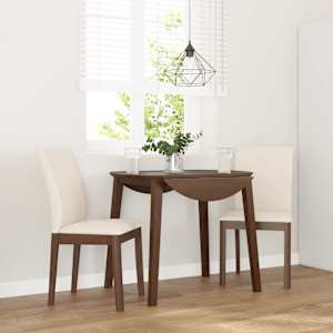 Jedilni stoli z blazinami 2 kosa Brown Solid Wood Rubber