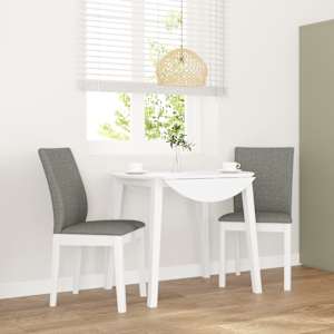 Jedilni stoli z blazinami 2 kosa bele masivne lesene gume