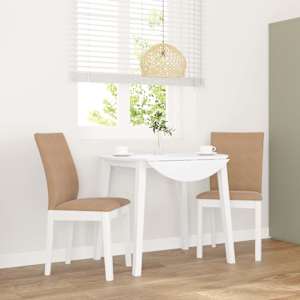 Jedilni stoli z blazinami 2 kosa bele masivne lesene gume