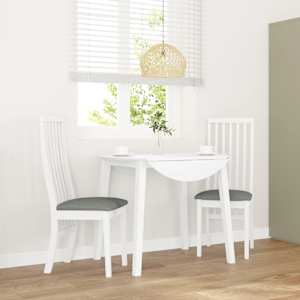 Jedilni stoli z blazinami 2 kosa bele masivne lesene gume