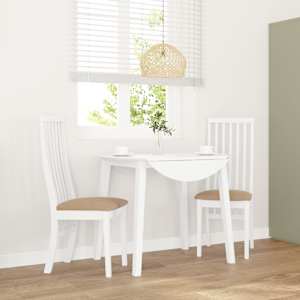 Jedilni stoli z blazinami 2 kosa bele masivne lesene gume