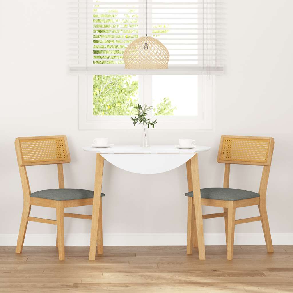 vidaXL Eetkamerstoelen met kussens 2 st massief hout rubber afbeelding