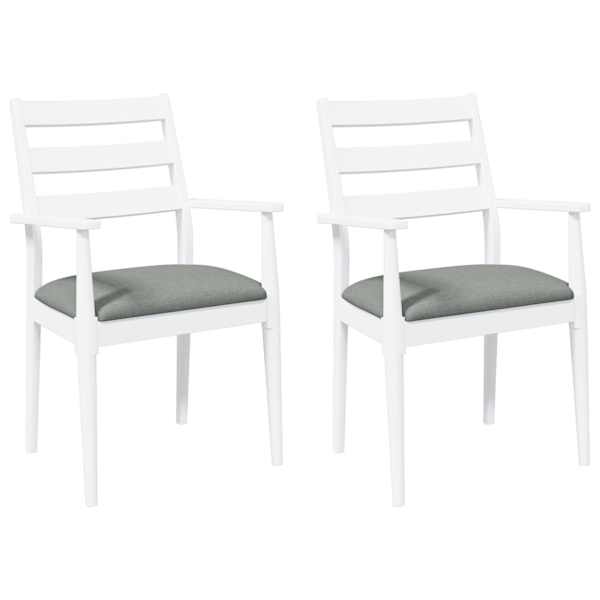 vidaXL s&ouml;&ouml;gitoolid patjadega, 2 tk, valge, t&auml;ispuit, kumm