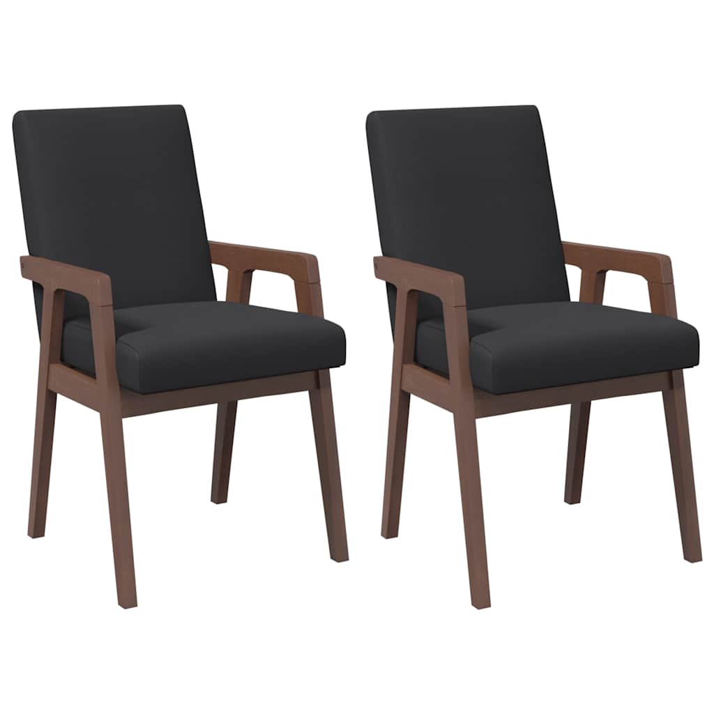 Thumbnail - vidaXL Esszimmerstühle mit Kissen 2 Stk. Braun Massivholz Gummibaum