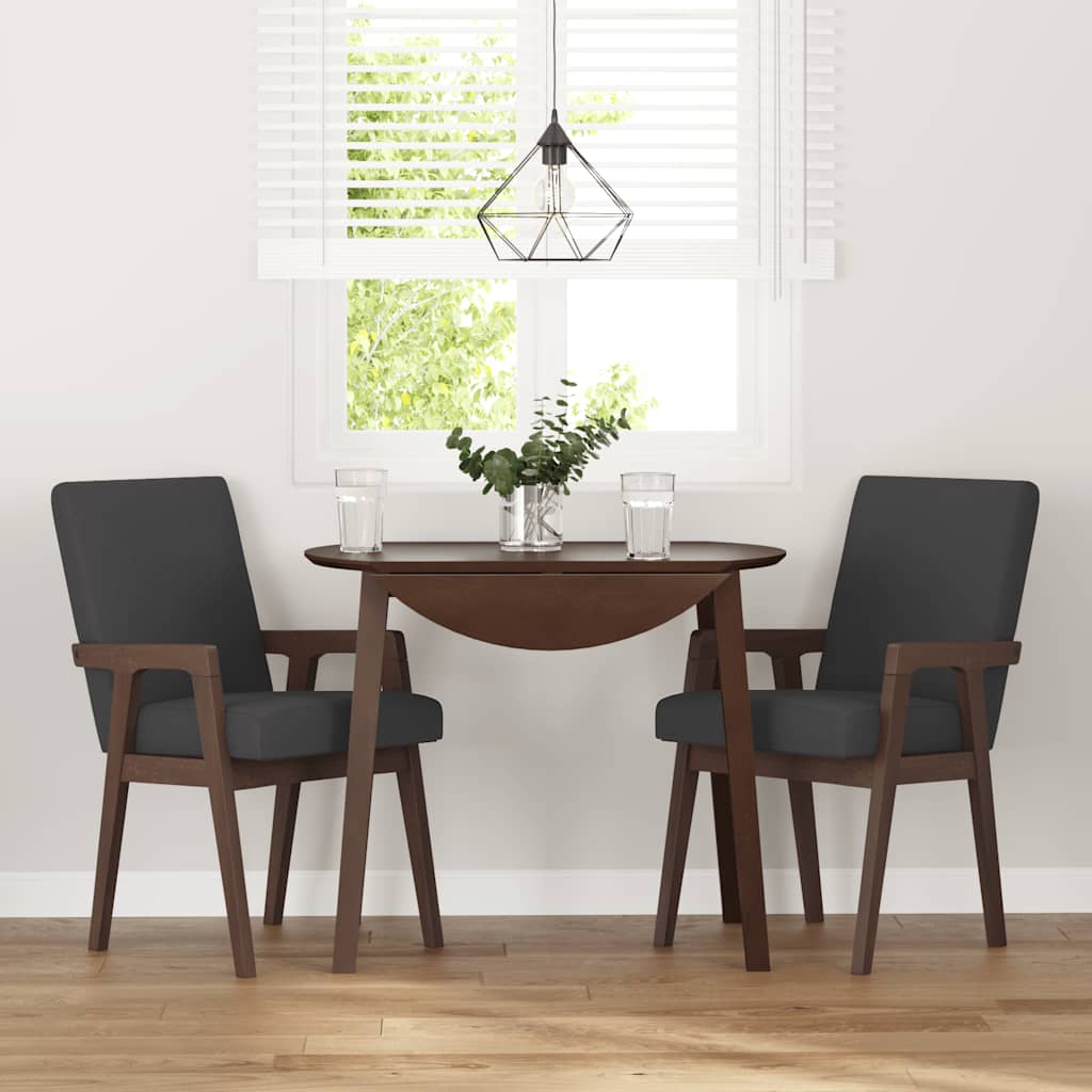 vidaXL Eetkamerstoelen met kussens 2 stuks bruin massief hout rubber