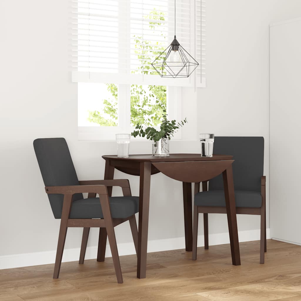 vidaXL Esszimmerstühle mit Kissen 2 Stk. Braun Massivholz Gummibaum