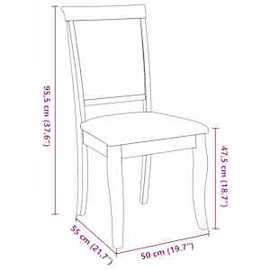 Jídelní židle s polštáři 2 ks Hnědá masivní dřevěná guma - obrázek 11