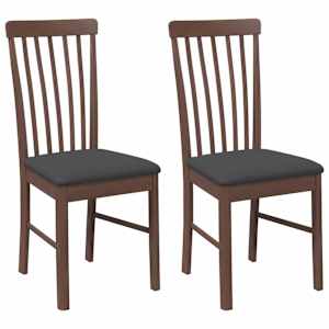 Jídelní židle s polštáři 2 ks Hnědá masivní dřevěná guma - obrázek 2