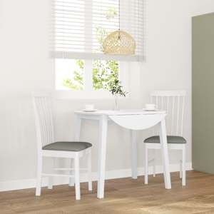 Jedilni stoli z blazinami 2 kosa bele masivne lesene gume