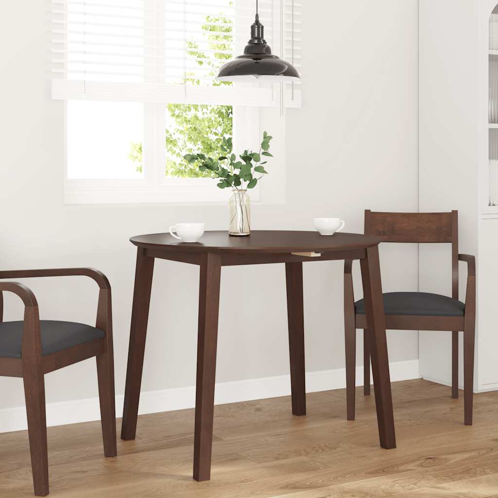 vidaXL Eettafel bruin massief hout rubber afbeelding
