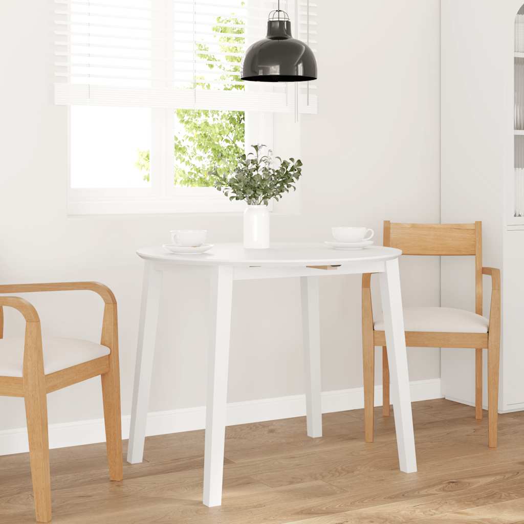 vidaXL Eettafel massief hout wit rubber afbeelding