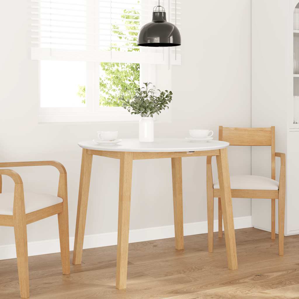 vidaXL Eettafel massief hout naturel rubber afbeelding