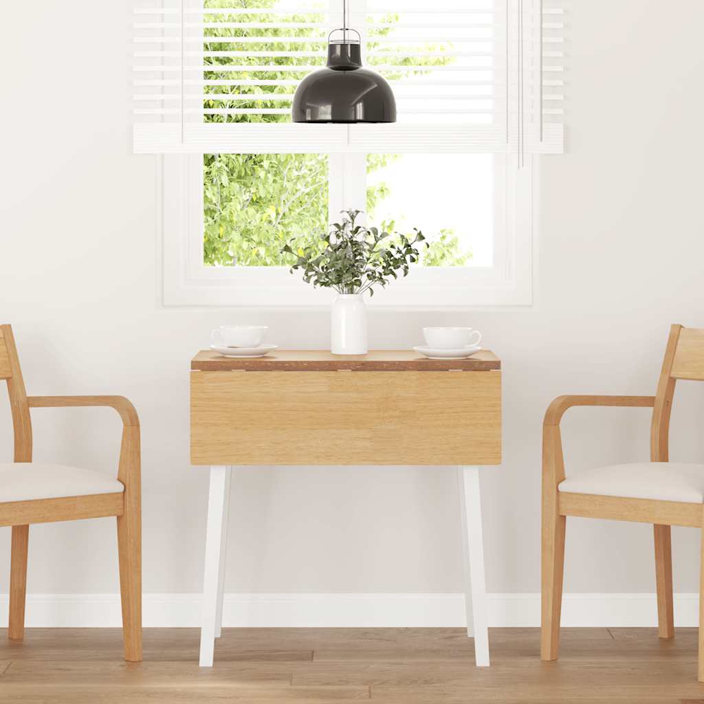 vidaXL Tavolo da Pranzo Bianco in Legno Massello di Hevea