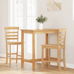 VidaXL Tabourets de bar 2 pcs naturel bois massif d'h&eacute;v&eacute;a