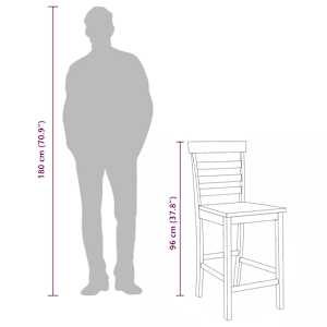 Barové stoličky 2 ks bílé masivní dřevo gumové - obrázek 12