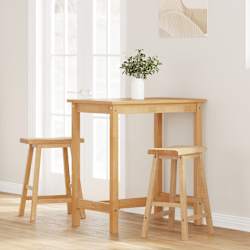 vidaXL Tabourets de bar (lot de 2) en bois massif naturel et caoutchouc