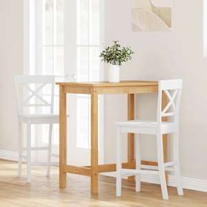 vidaXL Barhocker 2 Stk. Wei&szlig; Massivholz Gummibaum