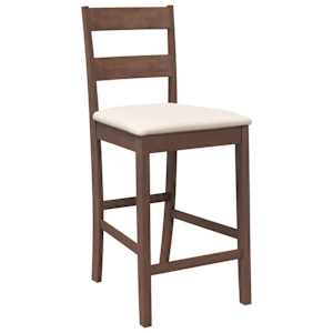 Bar stoli z blazinami 2 kosa Brown Solid Wood Rubber - slika 4