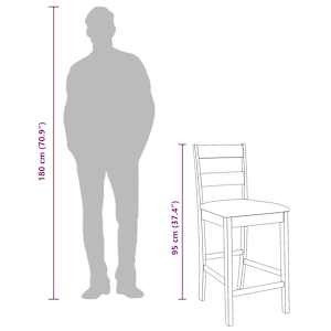 Bar stoli z blazinami 2 kosa Brown Solid Wood Rubber - slika 12