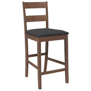 Bar stoli z blazinami 2 kosa Brown Solid Wood Rubber - slika 4