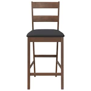 Bar stoli z blazinami 2 kosa Brown Solid Wood Rubber - slika 5