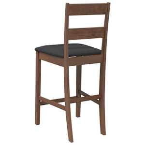 Bar stoli z blazinami 2 kosa Brown Solid Wood Rubber - slika 7
