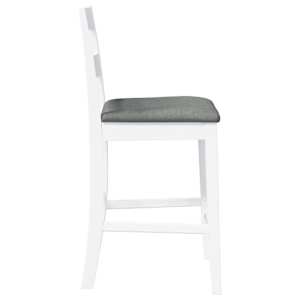 Bar Stoli z blazinami 2 kosa bele masivne lesene gume - slika 6