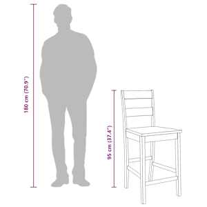 Bar Stools 2 kosa bele masivne lesene gume - slika 11