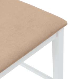 Bar Stoli z blazinami 2 kosa bele masivne lesene gume - slika 8