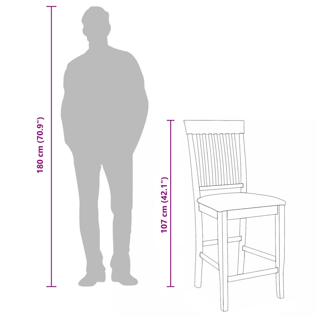 Barkrukken met kussens 2 stuks Bruin massief hout rubber image 12