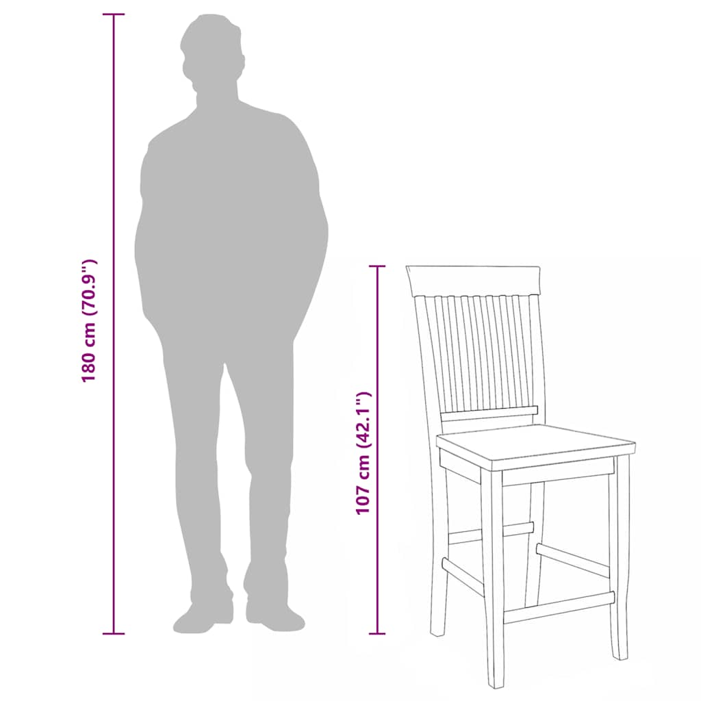 Barkrukken 2 stuks Wit Massief Hout Rubber image 12