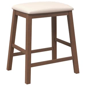 Bar stoli z blazinami 2 kosa Brown Solid Wood Rubber - slika 4