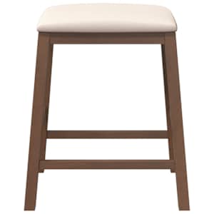 Bar stoli z blazinami 2 kosa Brown Solid Wood Rubber - slika 5