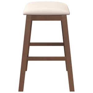 Bar stoli z blazinami 2 kosa Brown Solid Wood Rubber - slika 6