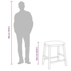 Bar stoli z blazinami 2 kosa Brown Solid Wood Rubber - slika 12