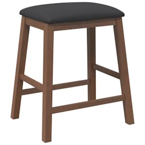 Bar stoli z blazinami 2 kosa Brown Solid Wood Rubber - slika 4