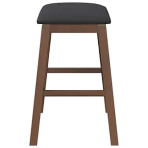 Bar stoli z blazinami 2 kosa Brown Solid Wood Rubber - slika 6