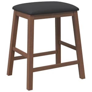Bar stoli z blazinami 2 kosa Brown Solid Wood Rubber - slika 7