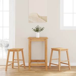 Bar stoli 2 kosa masivnega lesa gume