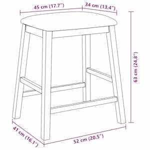 Bar stoli z blazinami 2 kosa bele masivne lesene gume - slika 11