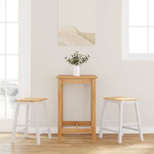 Bar stoli 2 kosa bele masivne lesene gume